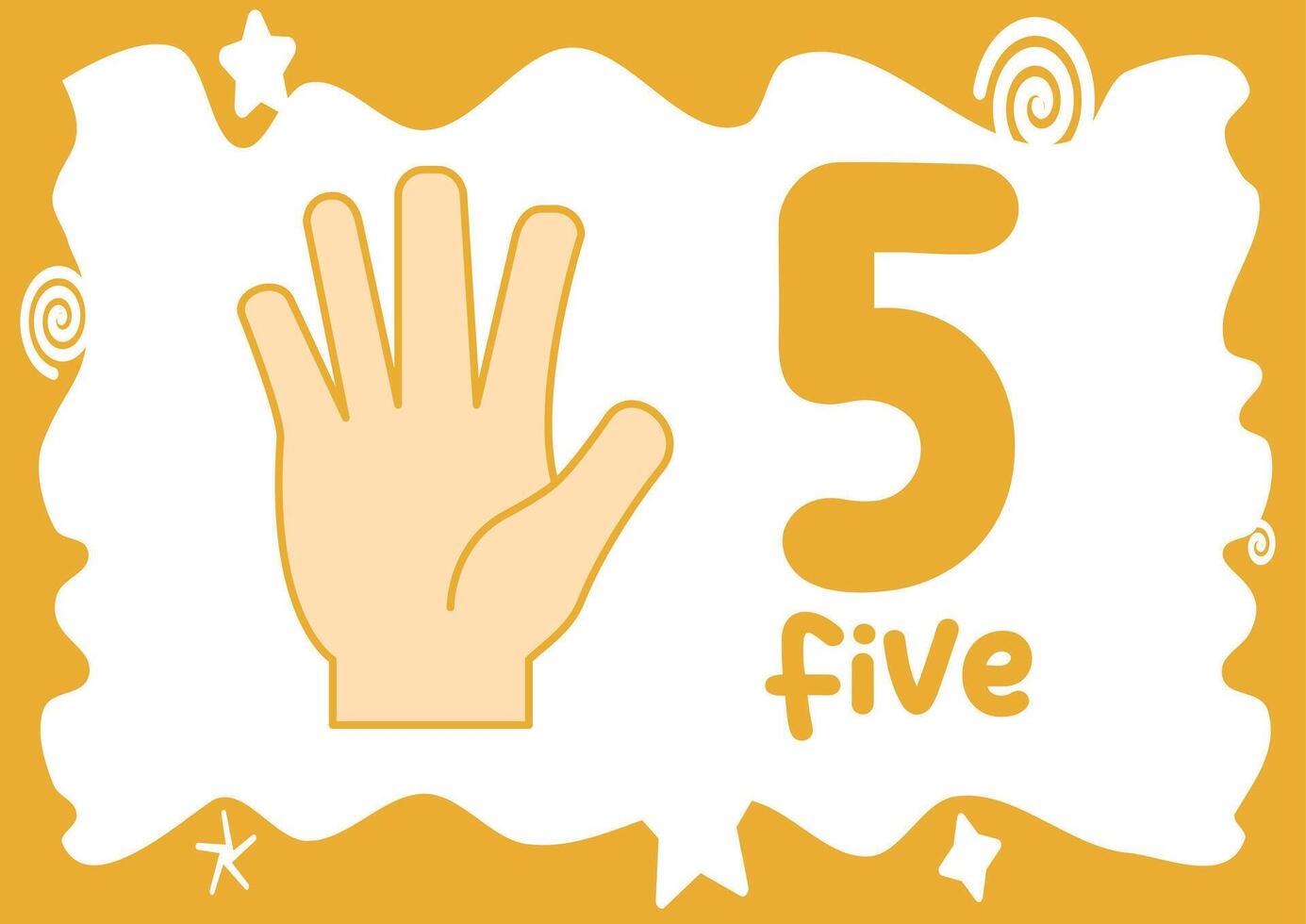 A fun and educational worksheet for kids to learn how to sign and write the number five vector