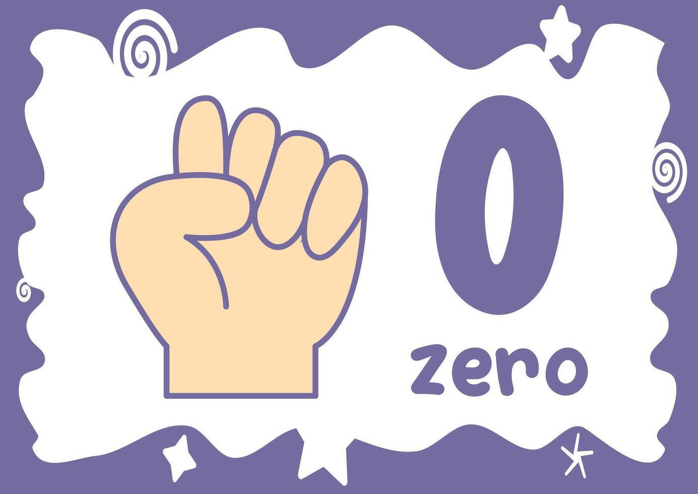 A fun and educational worksheet for kids to learn how to sign and write the number zero vector