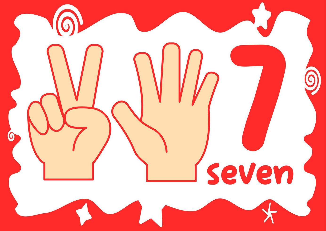 A fun and educational worksheet for kids to learn how to sign and write the number seven vector