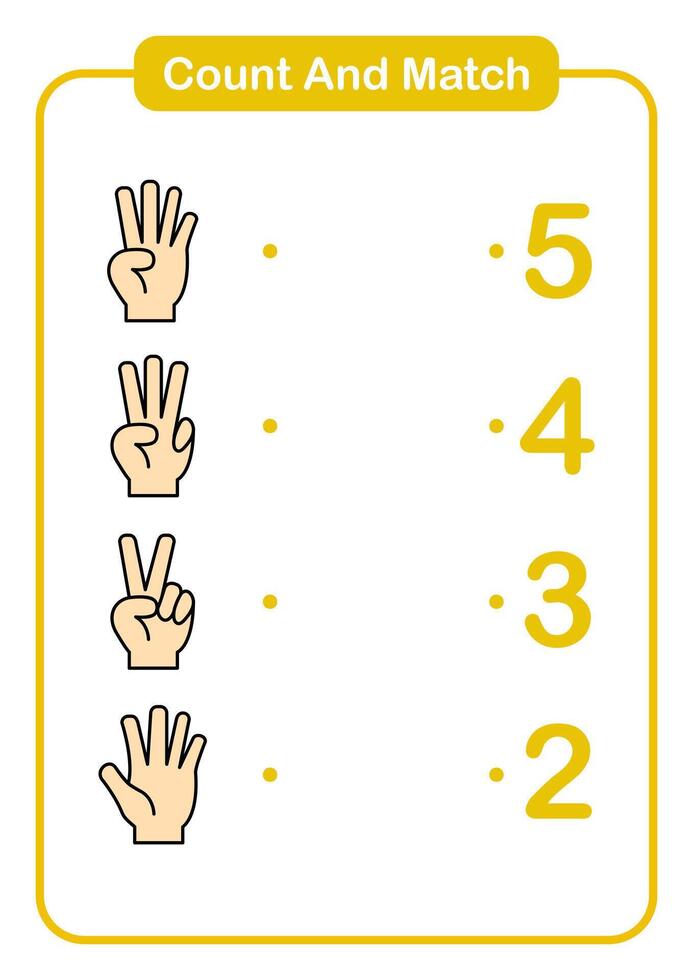 Counting activity with hand gestures vector