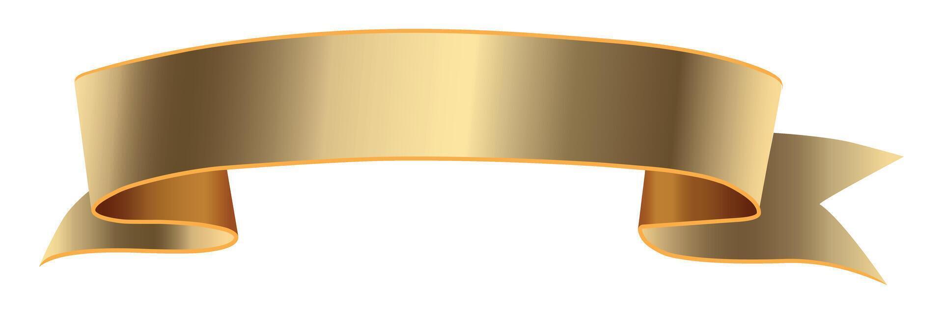 Banner with golden ribbon for text. Empty golden ribbon template. Empty golden ribbon and label design. . vector