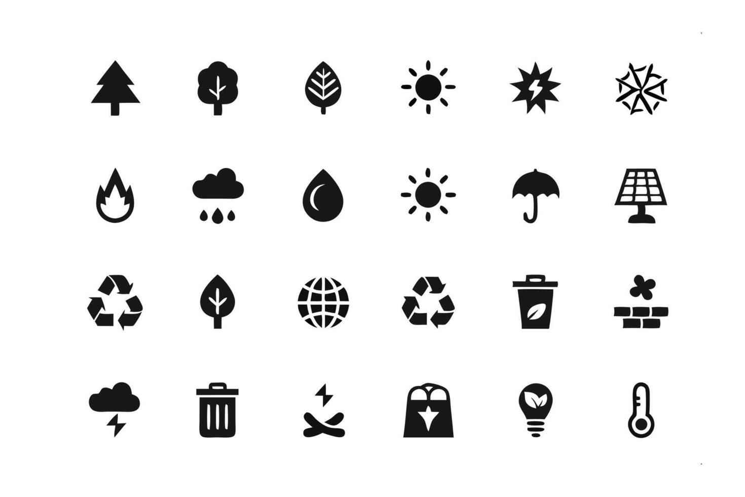 a set of black and white icons that include various types of objects vector