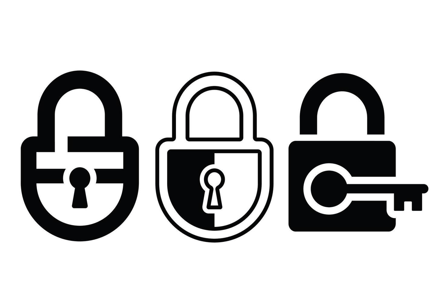 Lock Icon Set, Security, Privacy, and Access Symbols vector