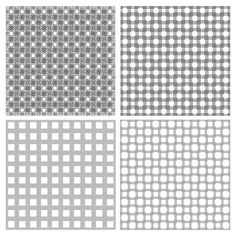 four different patterns of gray and white squares vector