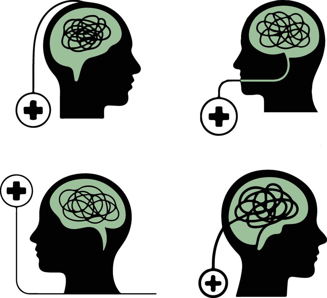 A diagram of the brain with different parts vector
