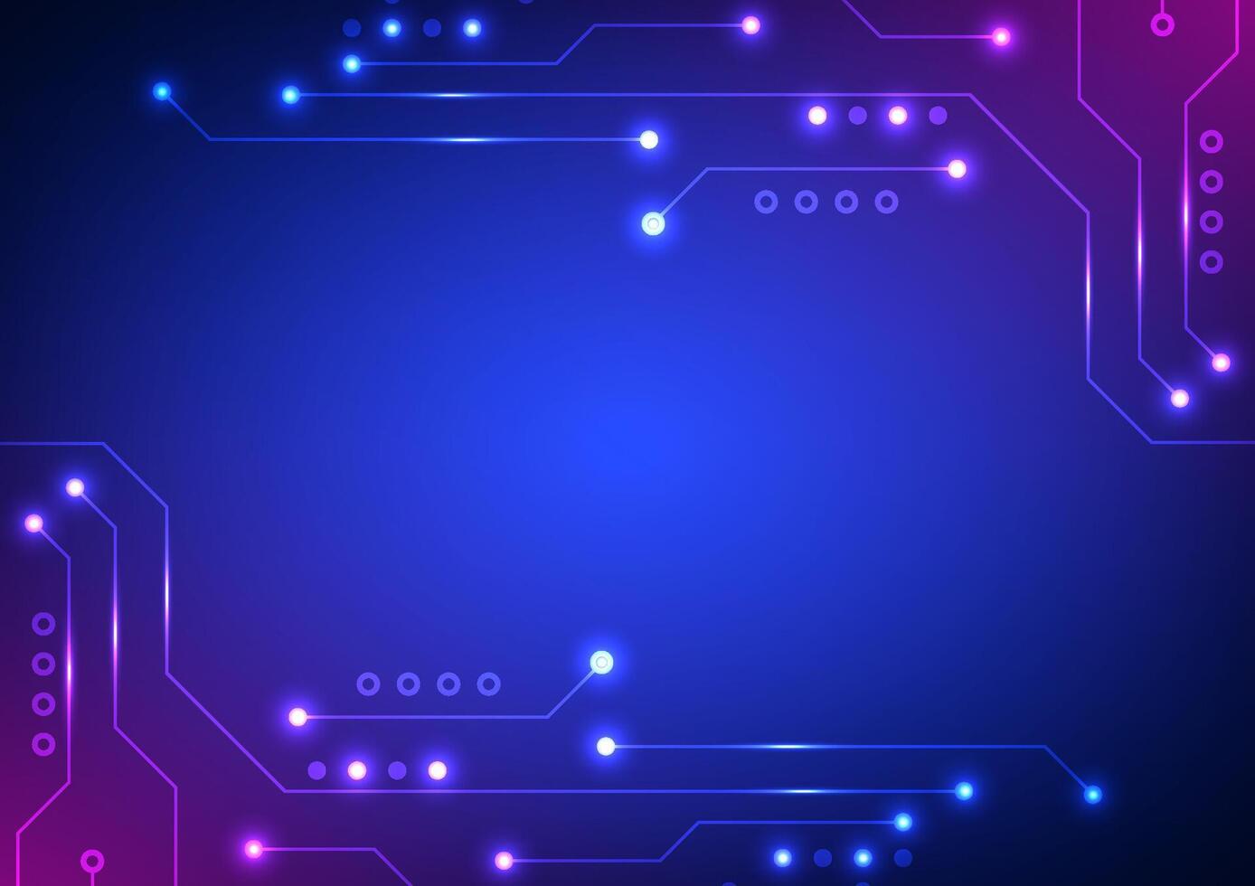 Digital technology background futuristic abstract circuits data flow network system. vector