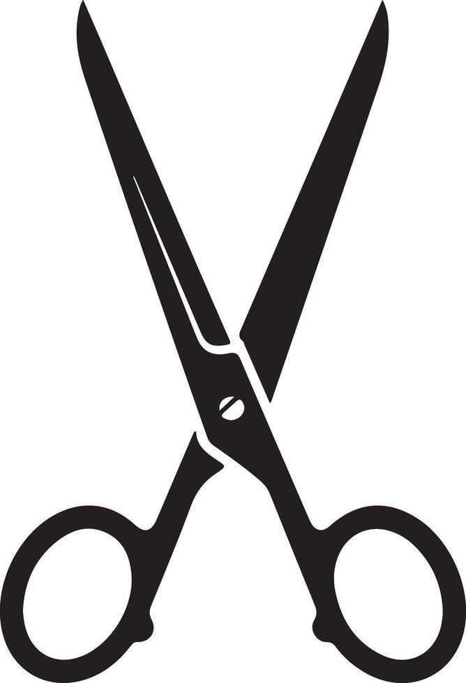 Pair of scissors isolated on white background in a simple black design vector