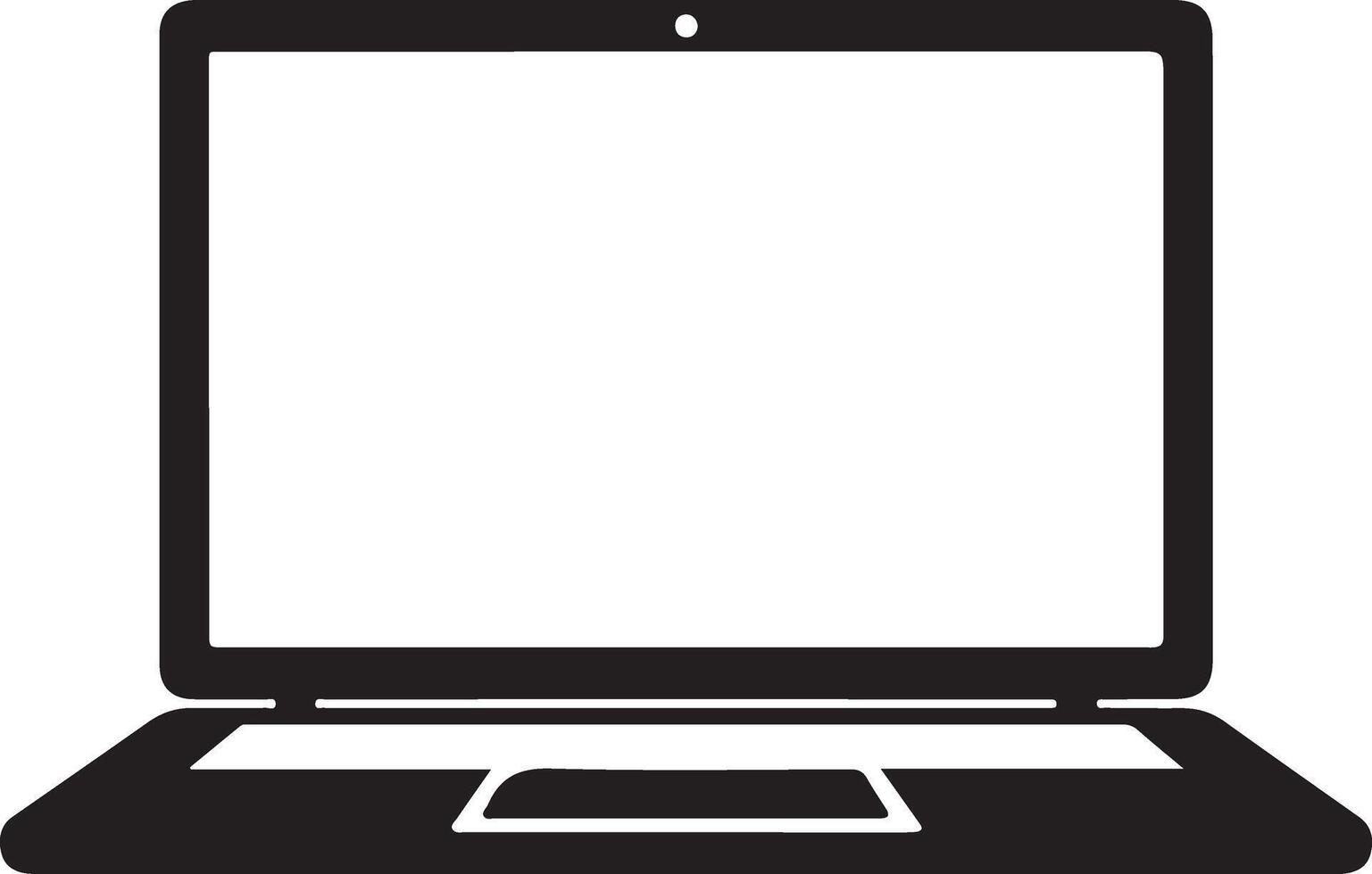 Illustration of a laptop computer with a blank screen, isolated on white background vector
