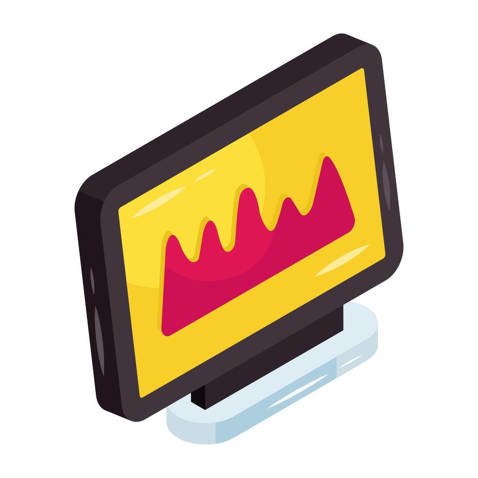 An isometric icon of online data analytics vector
