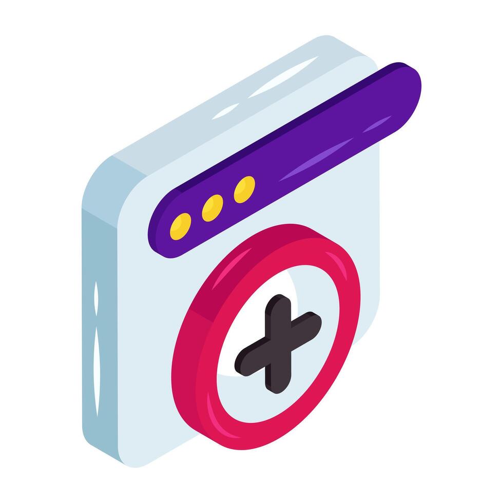 Modern design icon of add browser vector