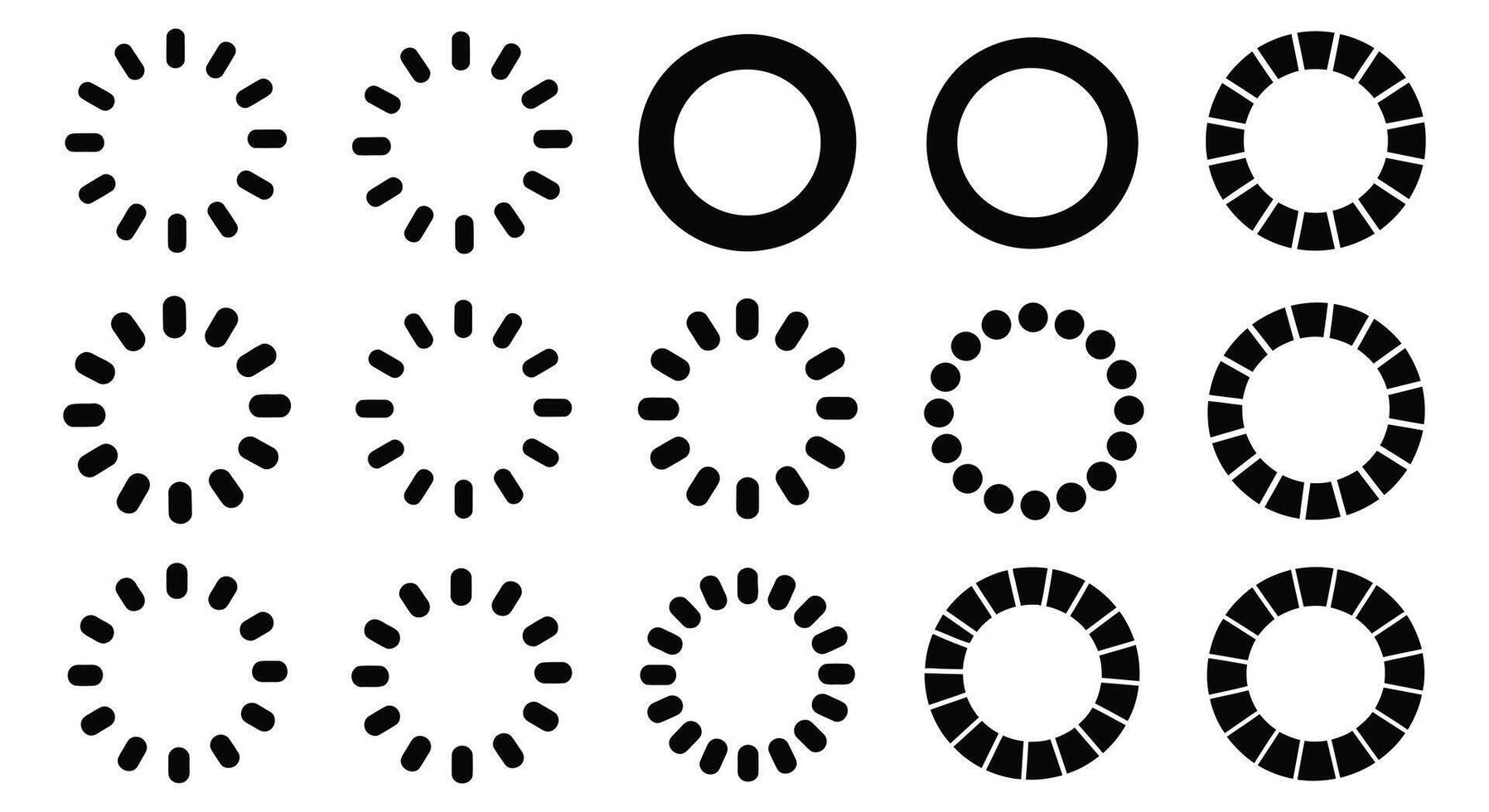 A set of circles with different shapes vector