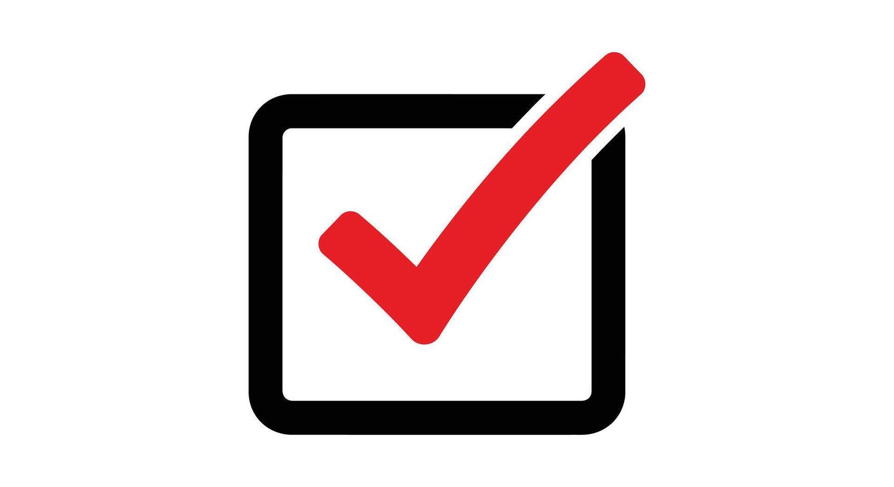 A check mark on a smartphone with a red tick vector