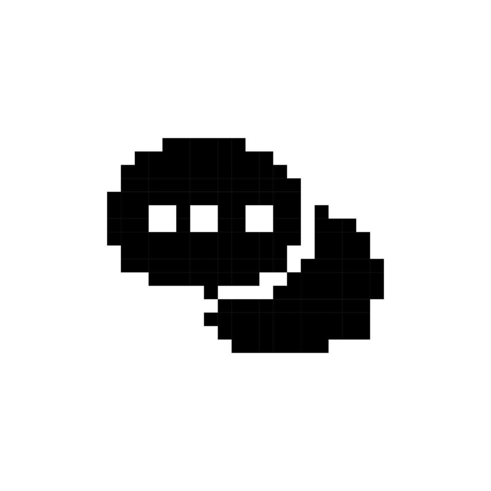 Mosaic pixel speech bubble icon in retro comic style emphasizing communication and dialogue vector