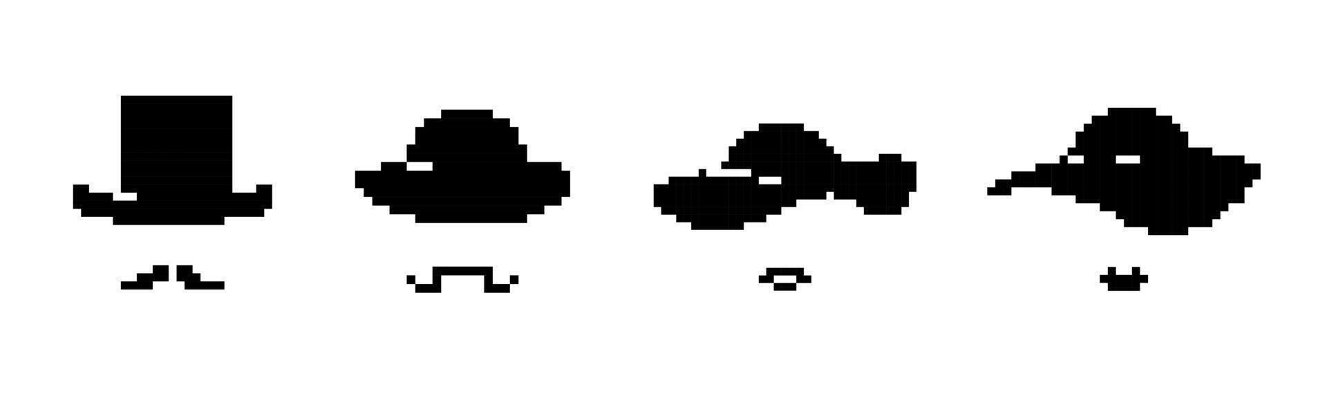 Abstract pixelated black shapes on white background for digital design vector