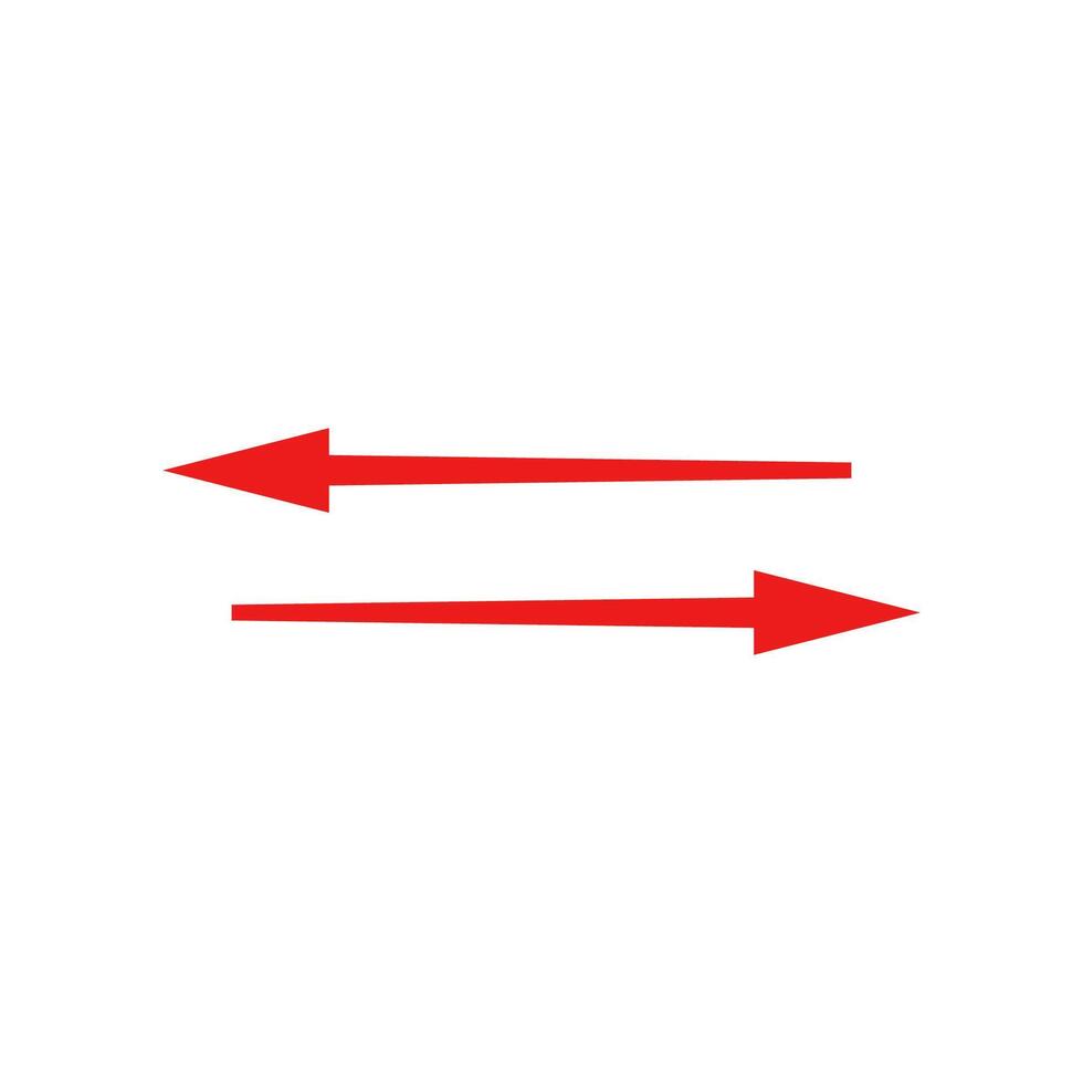 Arrows in opposite directions showing motion and dynamic flow vector