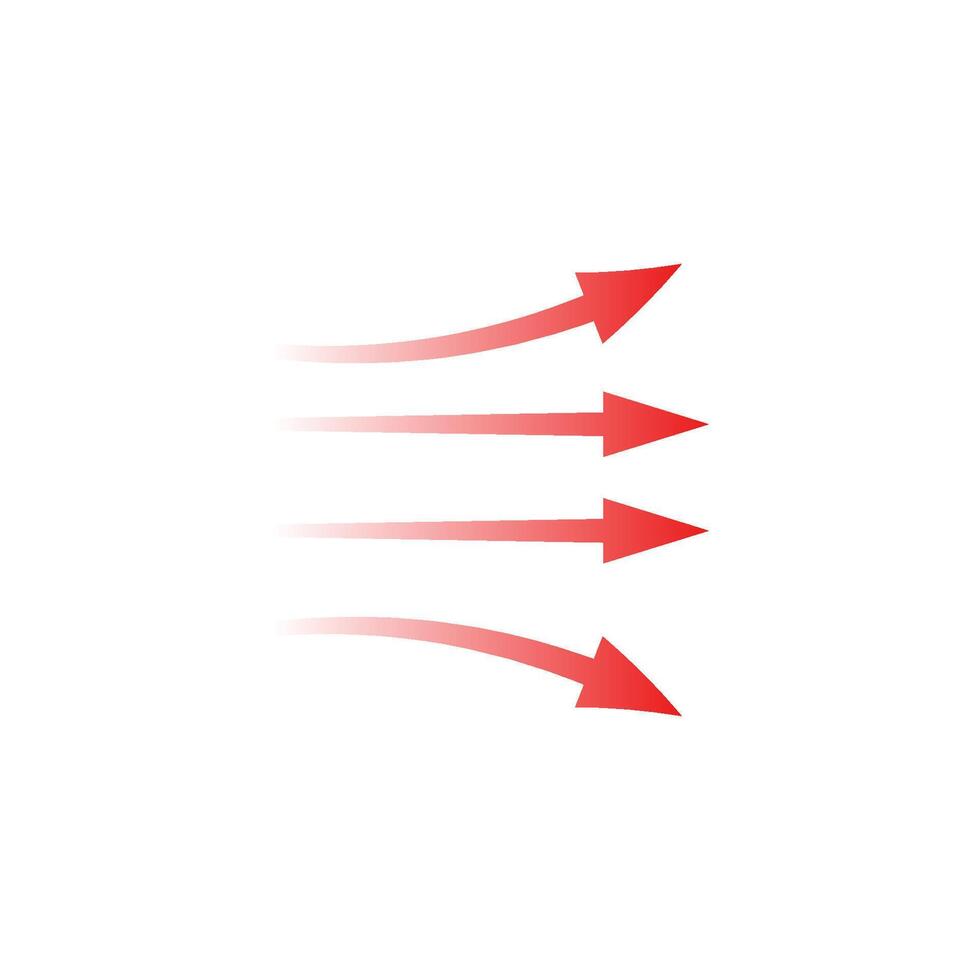 Arrow illustrations showing flow and motion with dynamic movement and directional design vector