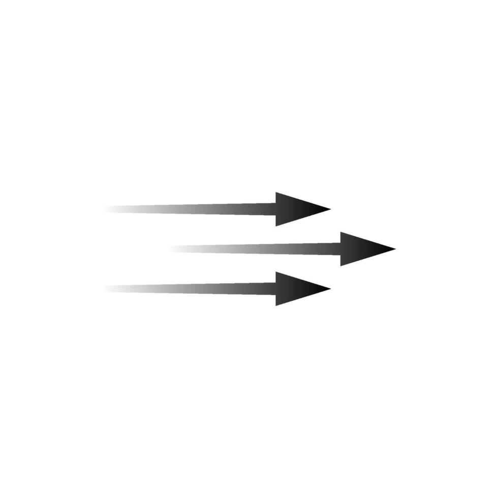 Arrow flow dynamics in motion with bold black arrows pointing in a single direction vector