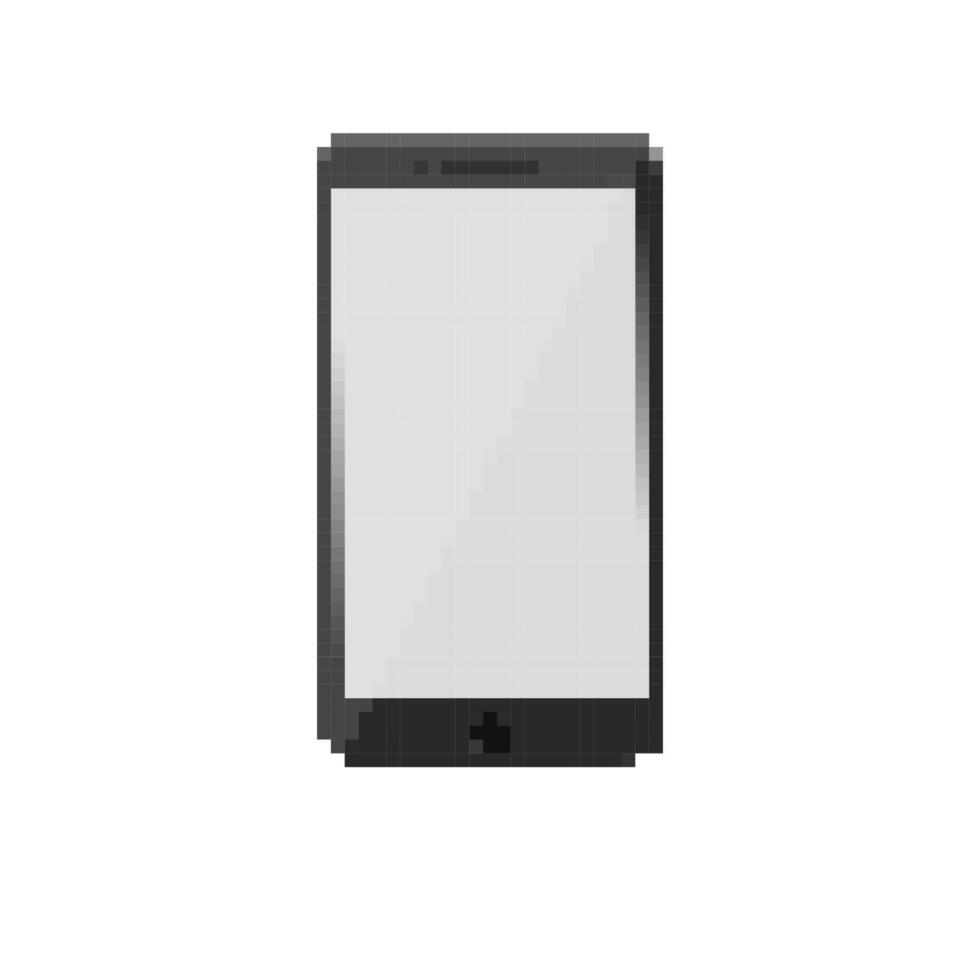 Mosaic pixel smartphone design with simplified display and dark frame vector