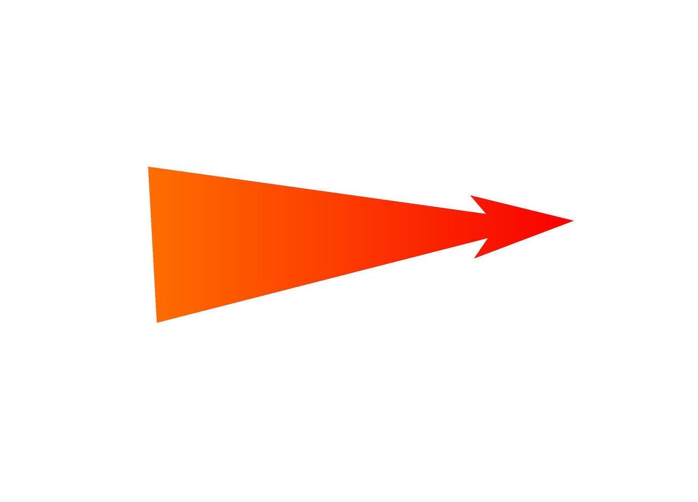 Bold red and orange arrow with gradient design for dynamic strategy and movement concept vector