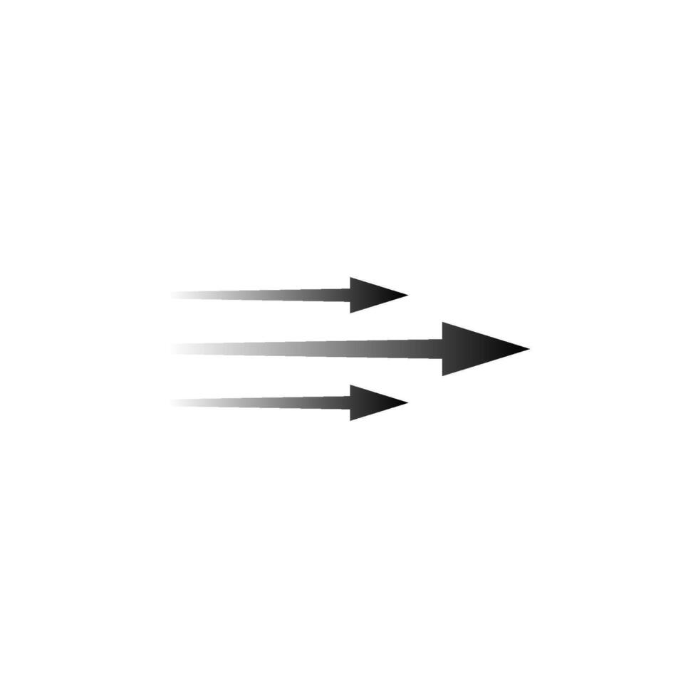 Arrow symbols representing airflow and motion in various directions and styles vector