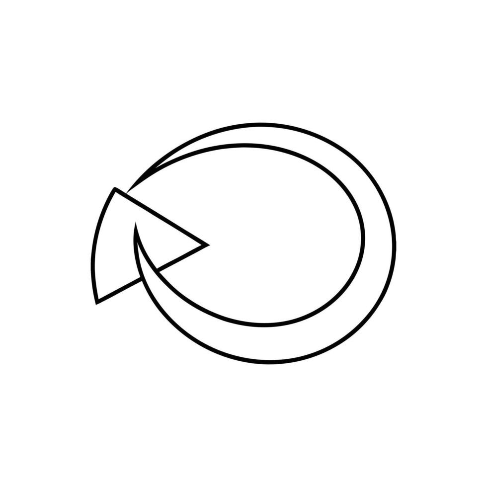 Clear spiral loop arrow symbol with smooth curve design Line Art illustration vector