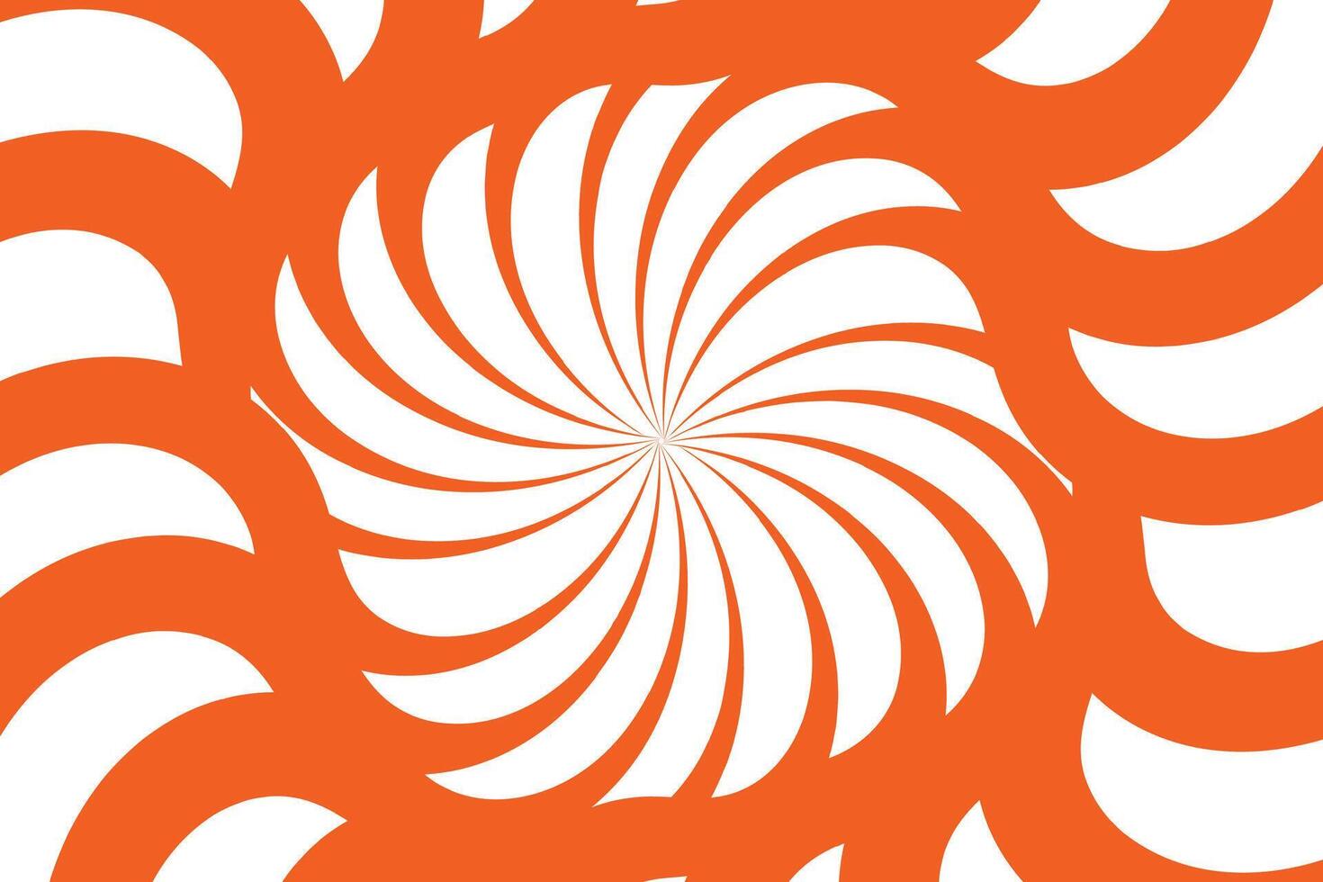 Vibrant Orange and White Abstract Geometric Shapes with Retro Swirl Pattern. vector