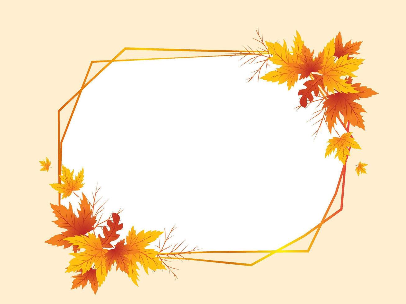 Autumn Leaves Frame Background, Hand Drawn Frame Autumn Background, Maple Leaf Autumn Background vector