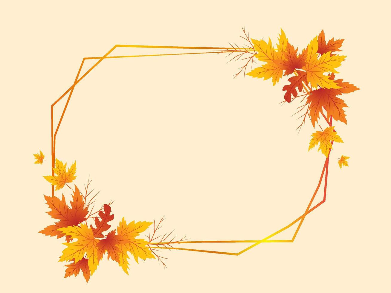 Autumn Leaves Frame Background, Hand Drawn Frame Autumn Backgrounds, Maple Leaf Autumn Background vector