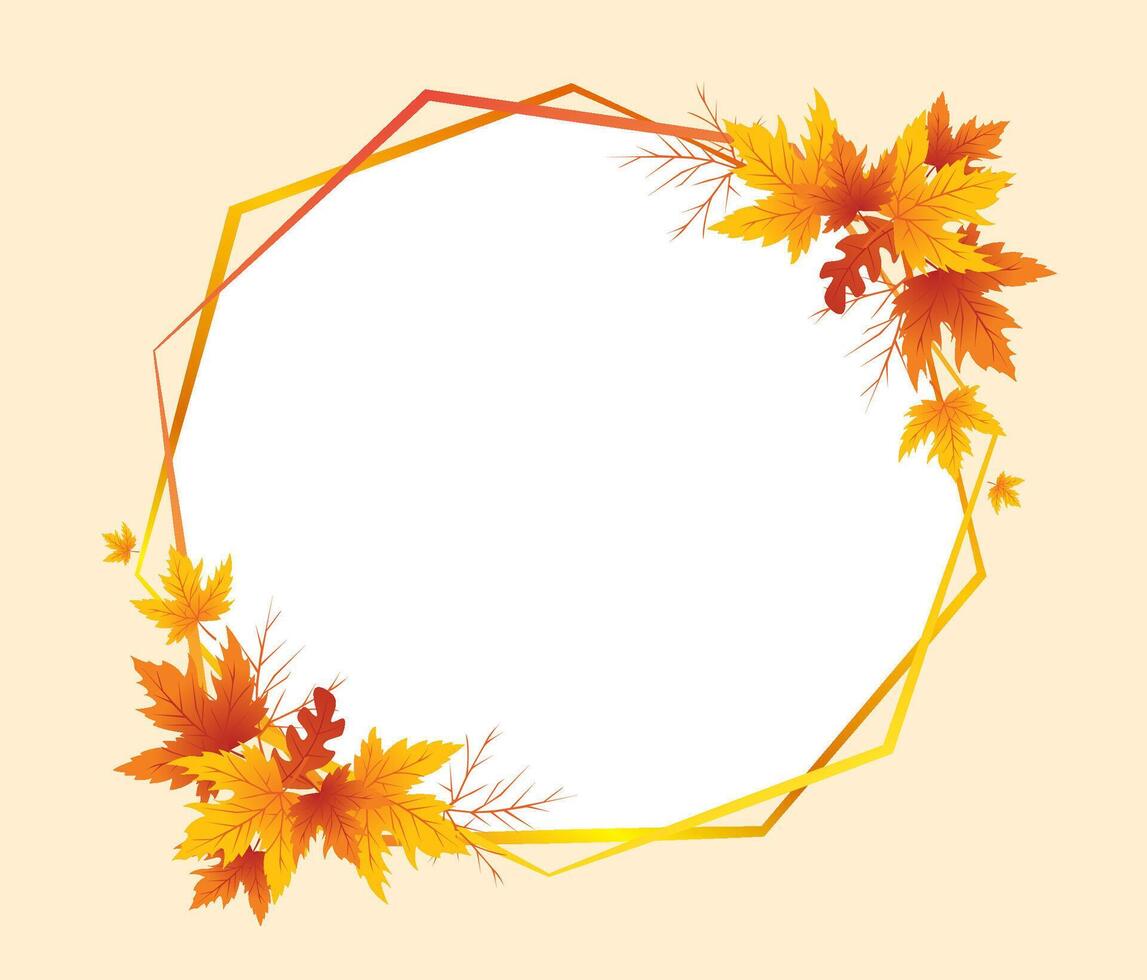 Autumn Leaves Frame Background, Hand Drawn Frame Autumn Background, Autumn Backgrounds vector