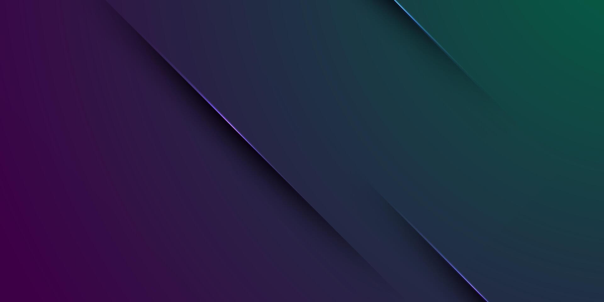 Abstract gradient dark purple and green background. Realistic shadow texture background. Simple futuristic banner background. vector