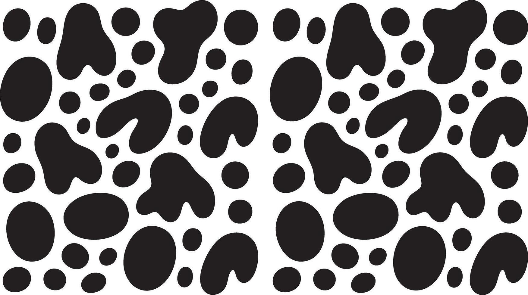 Minimal Abstract Silhouette Pattern With Random Shapes Blobs Full Frame Seamless Black On White Design vector