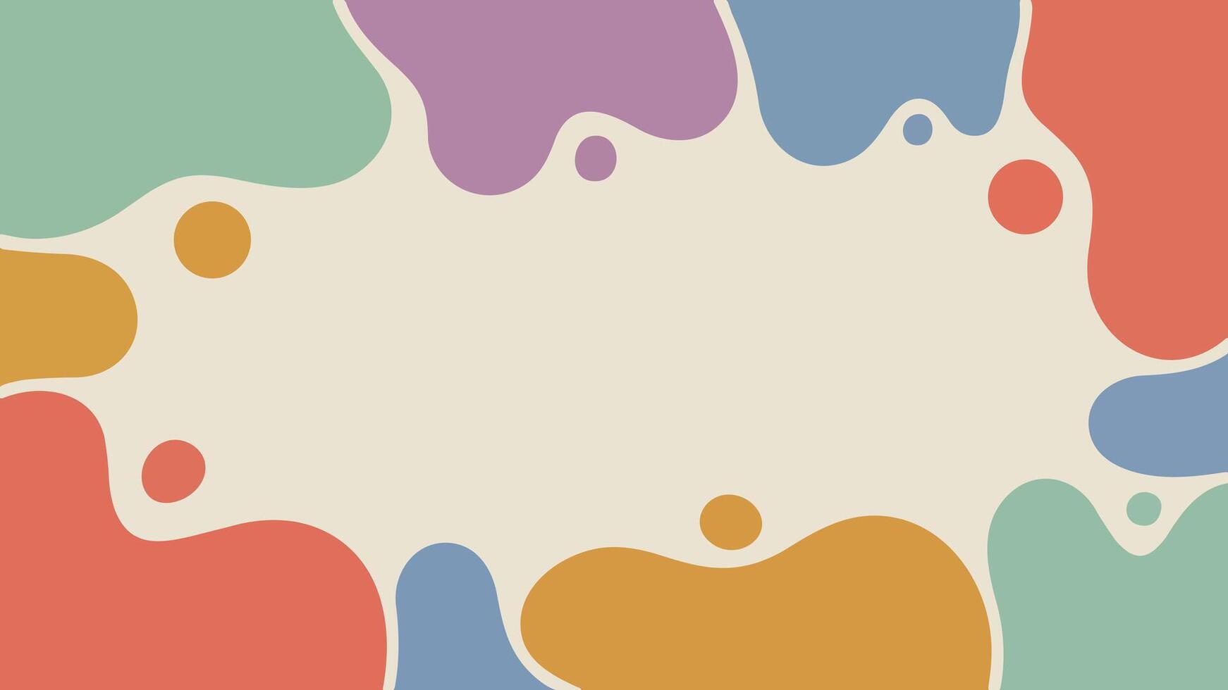 Complete Frame Silhouette Pattern Featuring Abstract Blobs Polygons And Shapes Vibrant Solid Colors Seamless Design vector