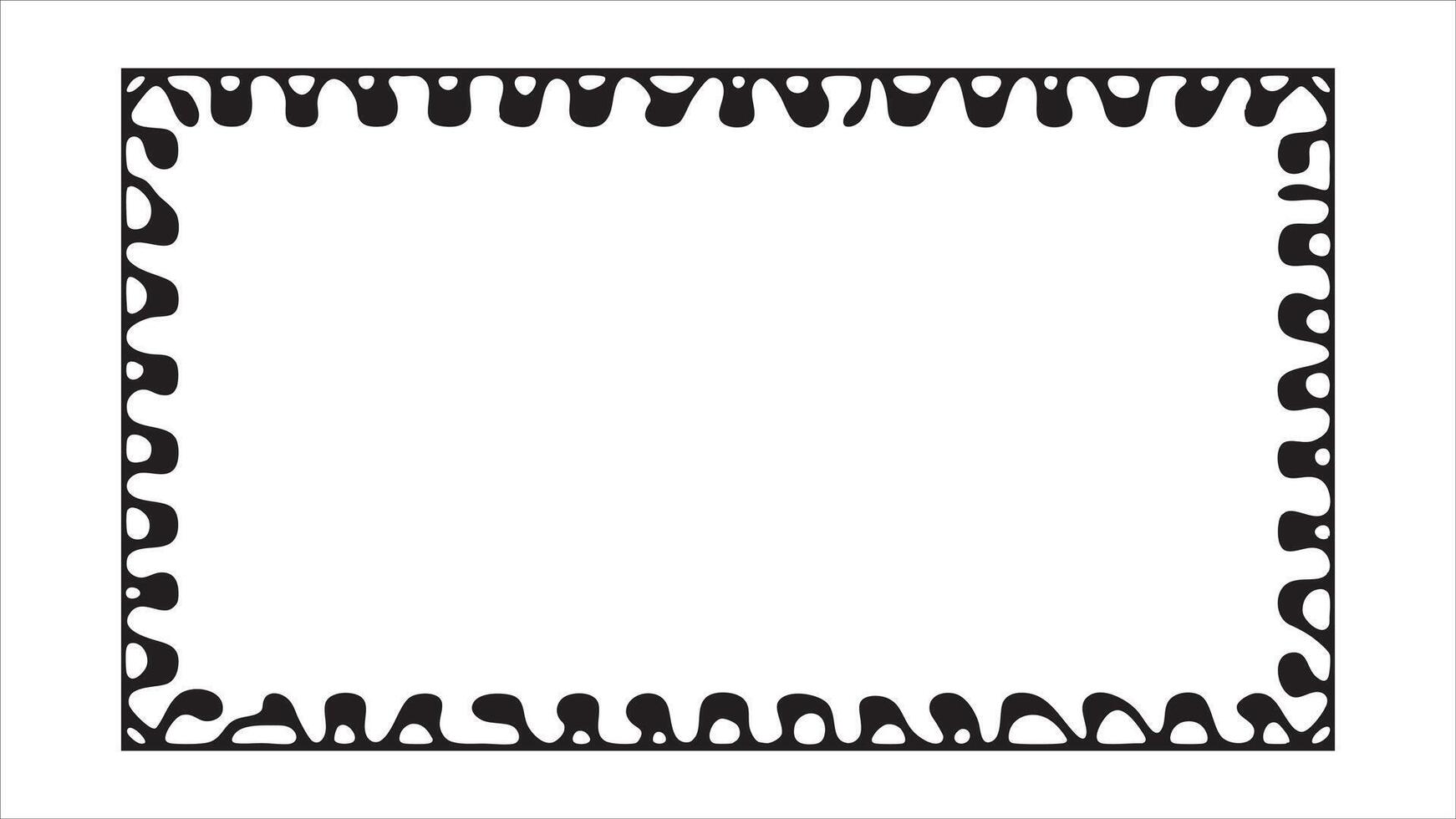 Clustered Silhouette Pattern Decorative Frame With Random Abstract Shapes Empty Border Artistic Layout vector