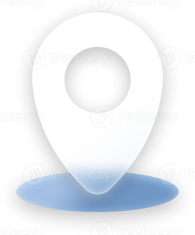 Location pin button and icon elements, glassmorphic transparent and glossy style for ui ux application design. png