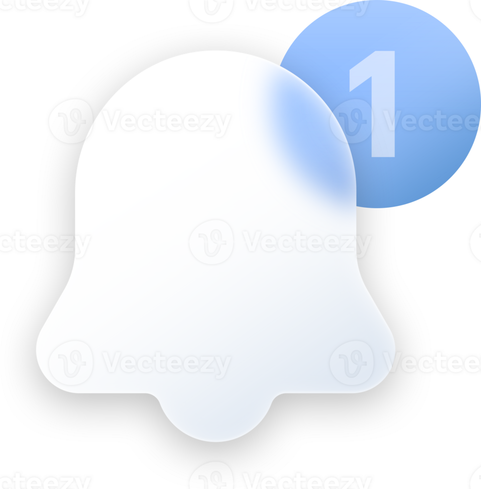 Notification button and icon elements, glassmorphic transparent and glossy style for ui ux application design. png