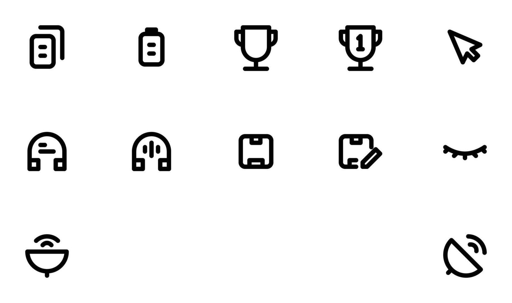Expanded Line UI Icons Awards and Media vector