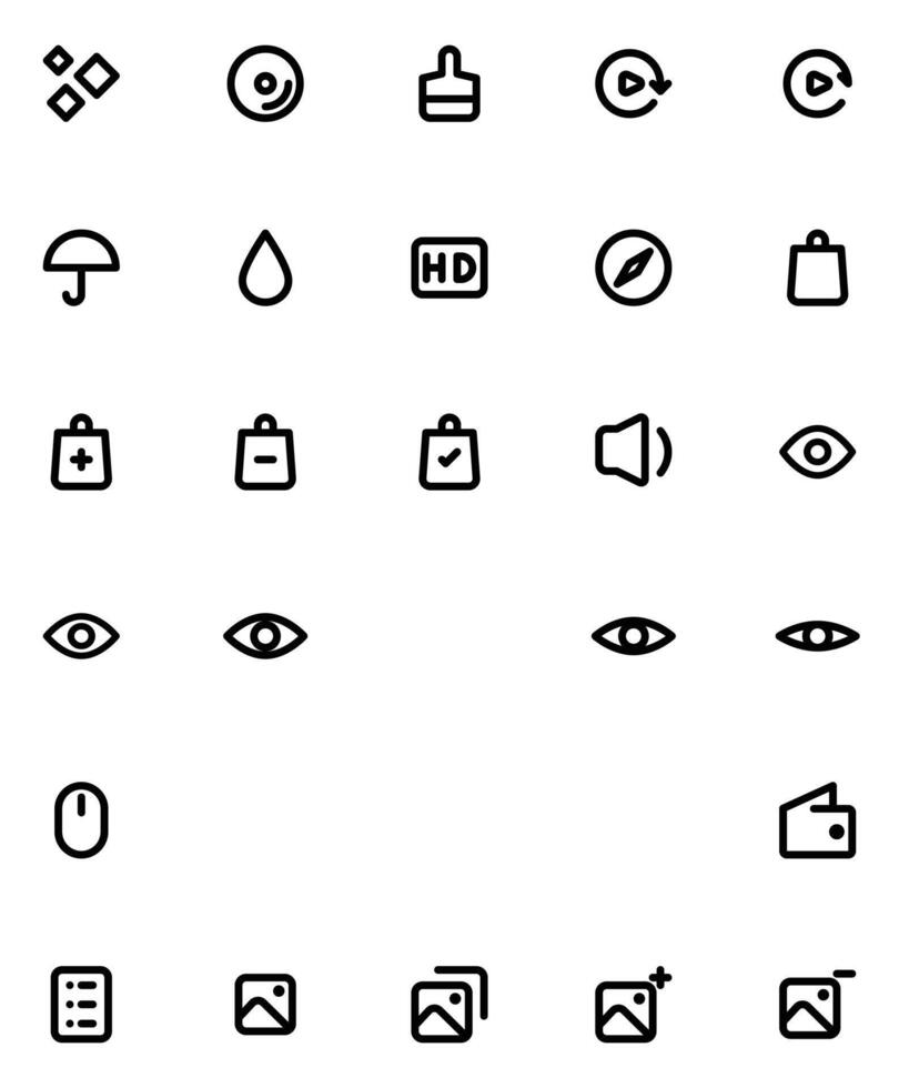 Expanded Line UI Icons Miscellaneous Symbols vector