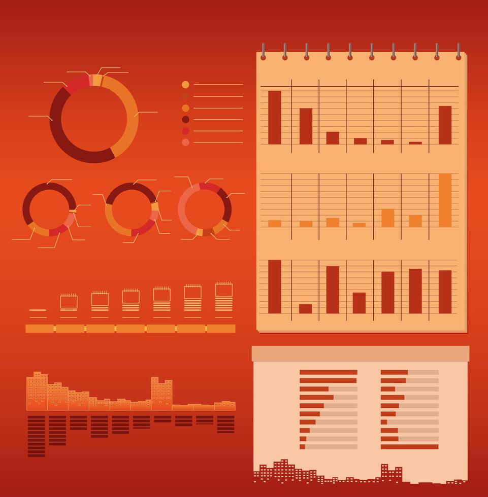 Data visualization infographic with charts vector