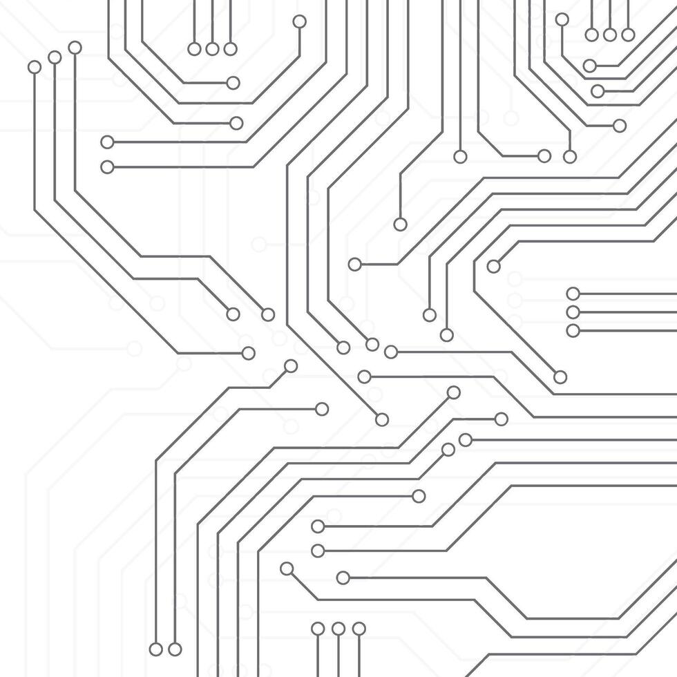 Circuit board seamless pattern. Microelectronics circuits board background. Futuristic microchip CPU electronic component vector