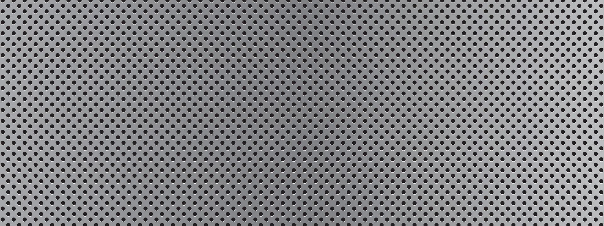 Perforated metal background with a repetitive circular pattern for industrial, mechanical, and futuristic designs. Mesh surface. texture suitable for digital and printed content. vector