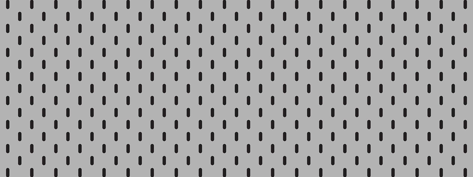 Gray Metallic Pegboard Background with Horizontal Black Slots in a Repetitive Pattern. vector