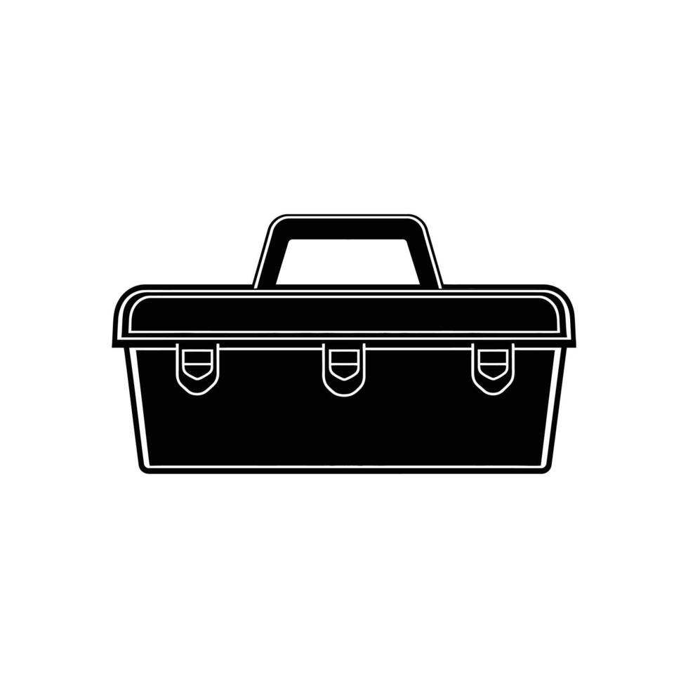 Black toolbox icon illustration on a white background with handle vector