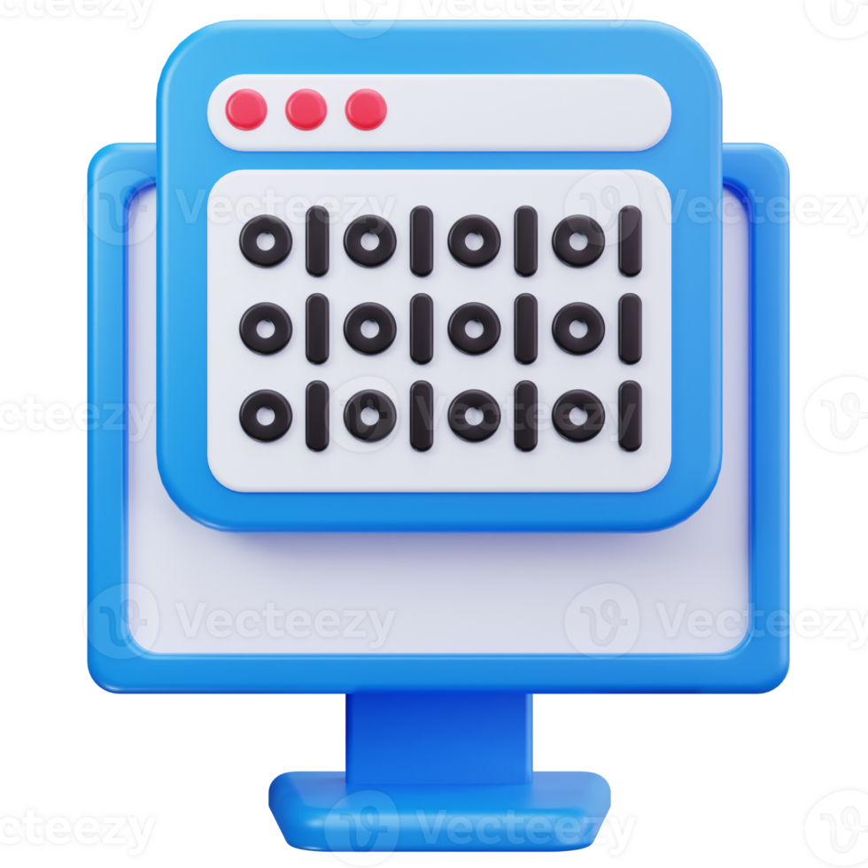 3D Icon Server Data Binary Code png