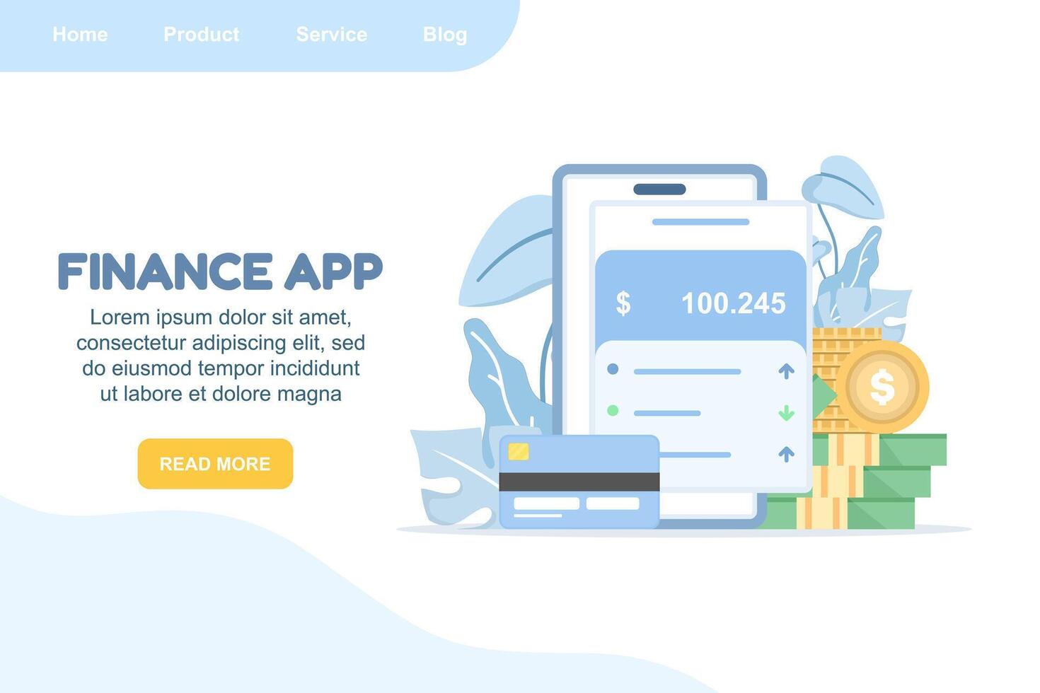 Flat illustration of fintech and mobile finance apps. Concept for website templates, landing pages, and modern digital banking technology solutions for online platforms. vector