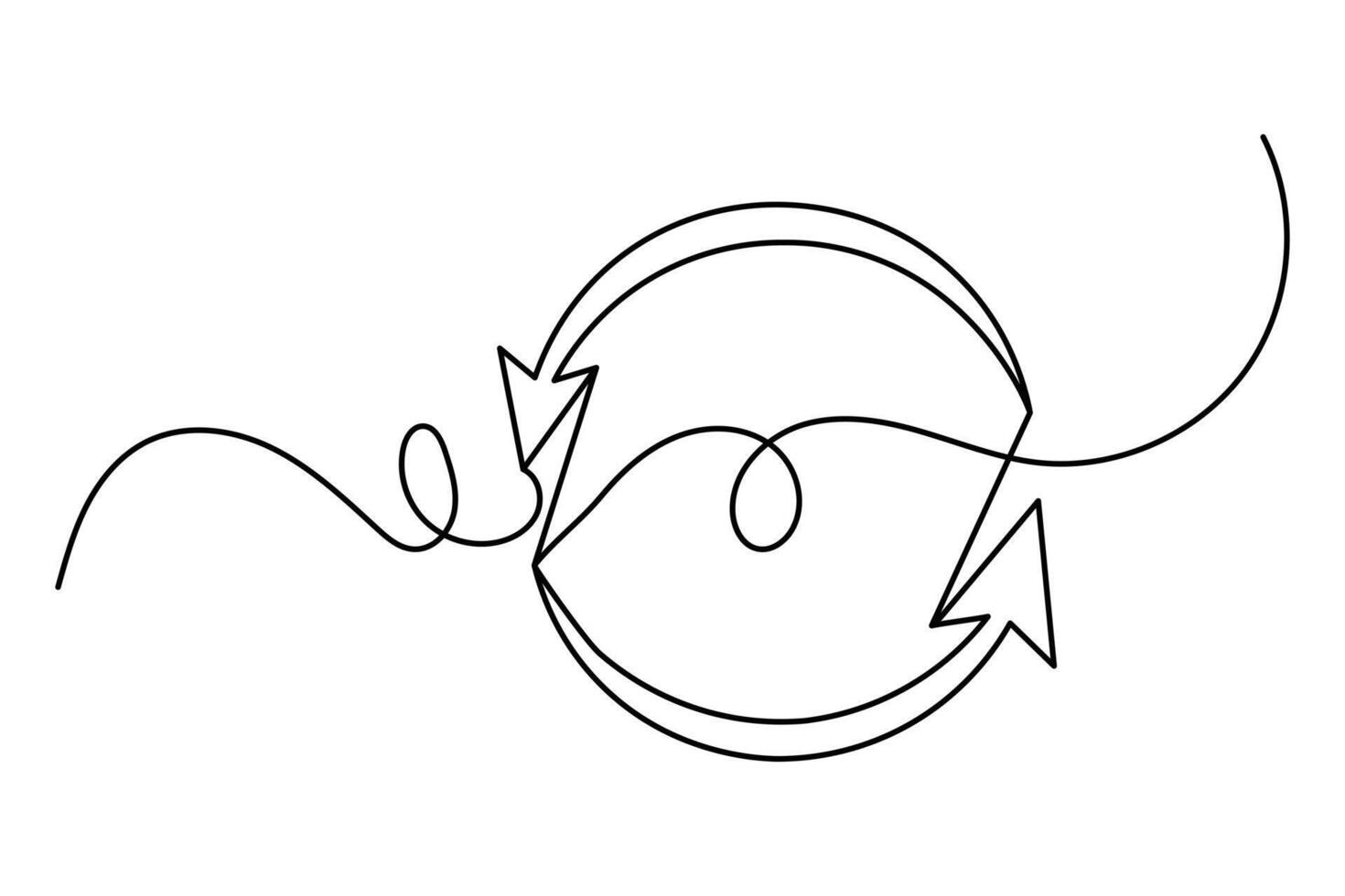 One line arrow icon created in minimalist style with clean isolated contour for simple look vector