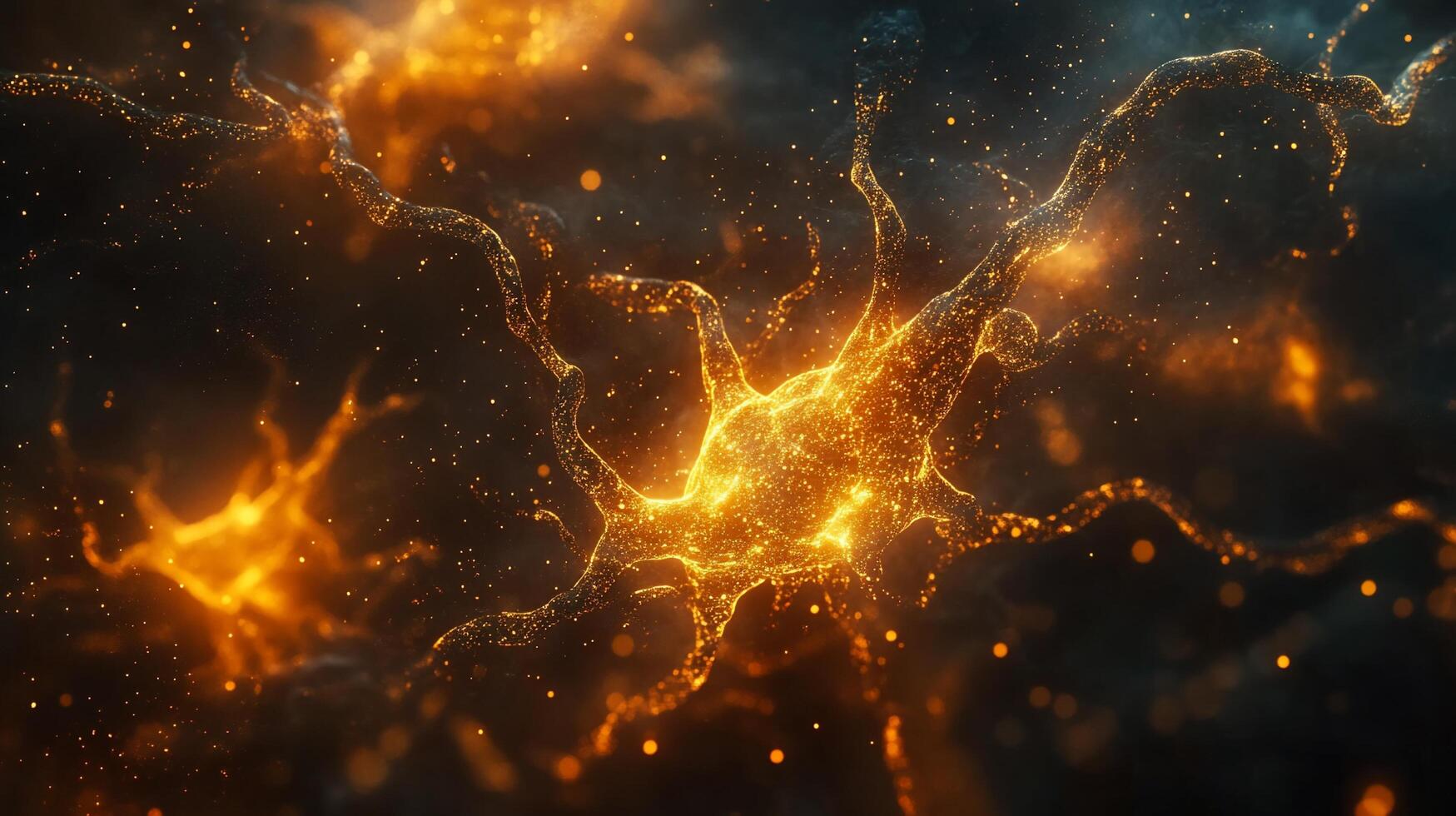 Neural Network Microscopic Visualization of a Neurons Intricate Connections photo