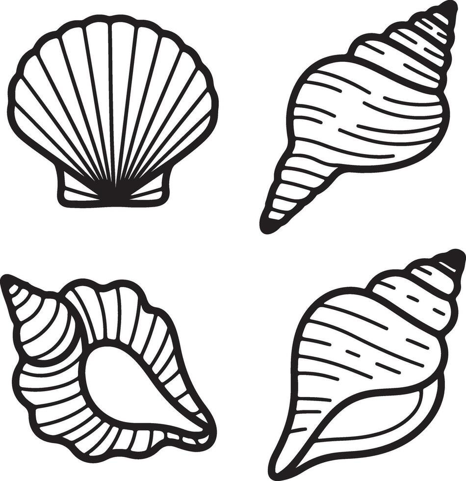 Seamless pattern of seashells starfish and ocean elements for summer beach design vector