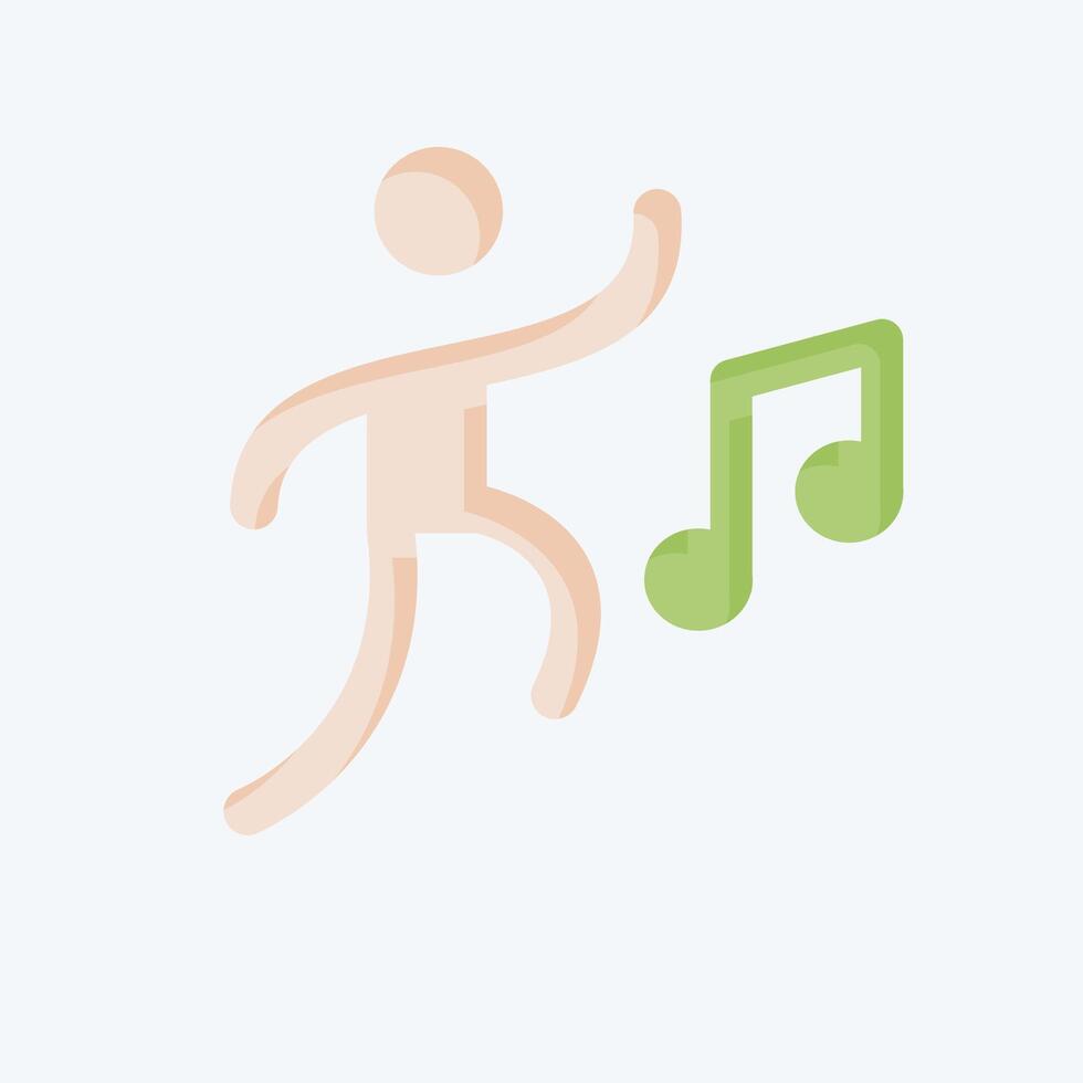 Icon Dance. related to New Year symbol. flat style. design editable vector
