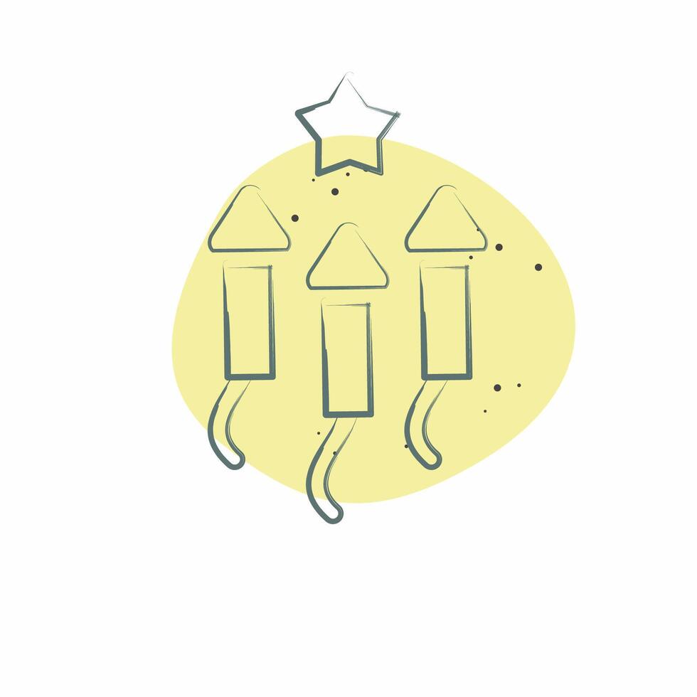 Icon Fireworks. related to New Year symbol. Color Spot Style. design editable vector