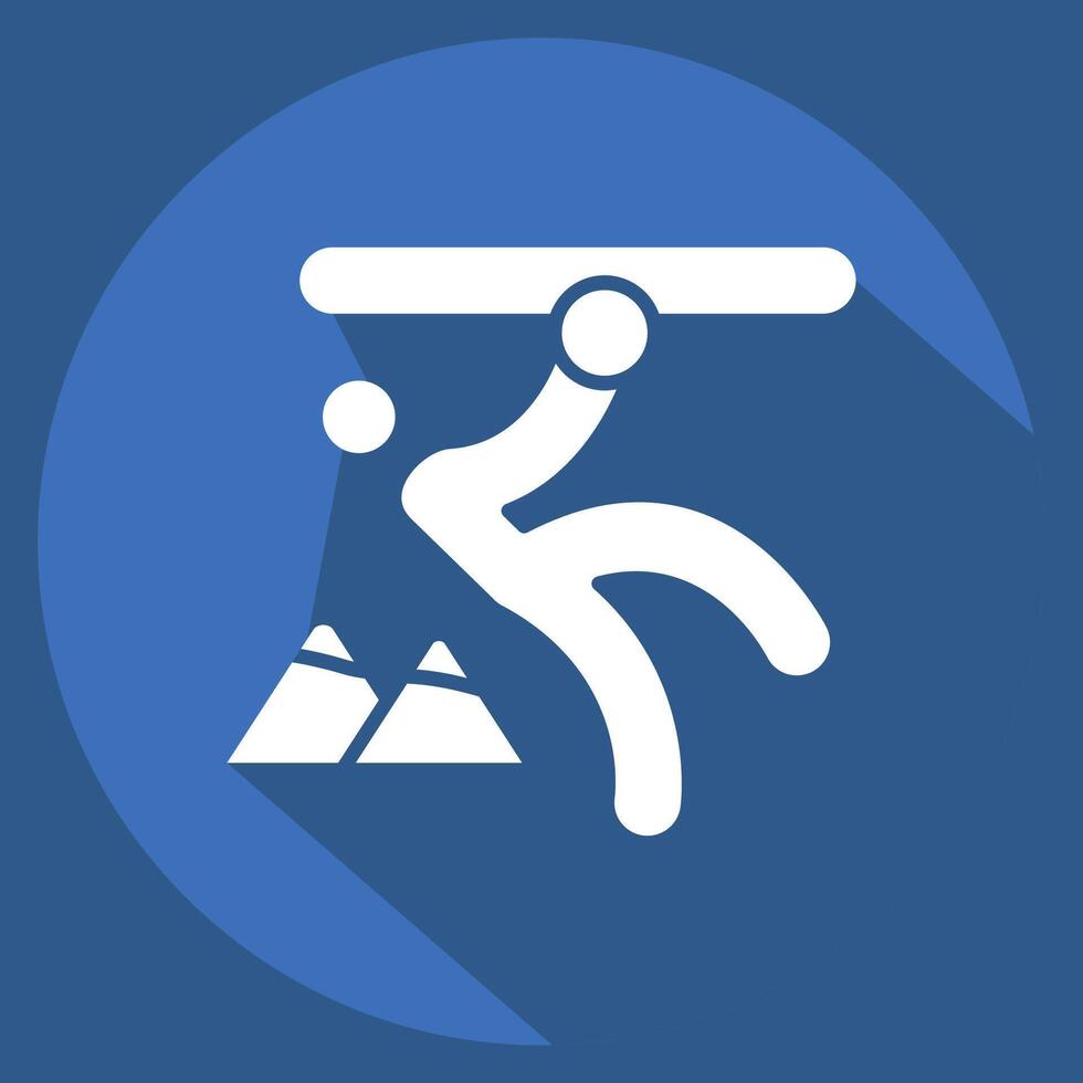 Icon Zipline. related to Adventure symbol. long shadow style. design editable vector